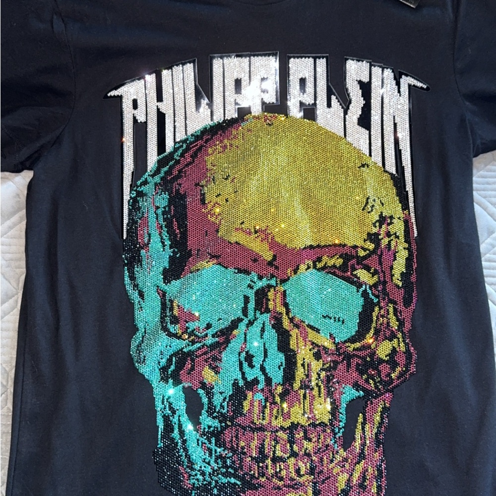 Philipp Plein Black T-Shirt with Logo Tag